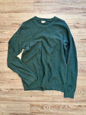 PACT 100% GOTS Cotton Heathered Olive Crewneck Sweater